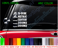 Cycling Resume Decal Cyclist Century Metric 50k 62 100 200 300